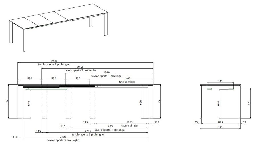 Стол-трансформер Bontempi Casa Pascal