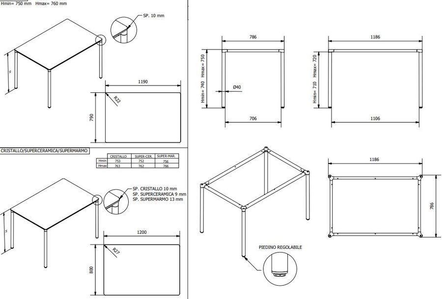 Стол для сада Bontempi Casa Moon Low Outdoor