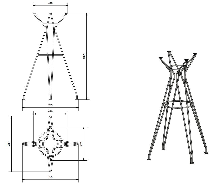 Высокий уличный стол Bontempi Casa Vincent High Outdoor