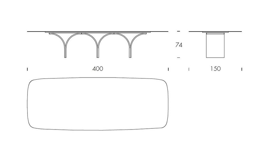 Стеклянный стол Tonin Casa Arco Maxi_artistic glass T8268MC