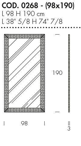 Прямоугольное зеркало Tonin Casa Vinci T8304S, T8304
