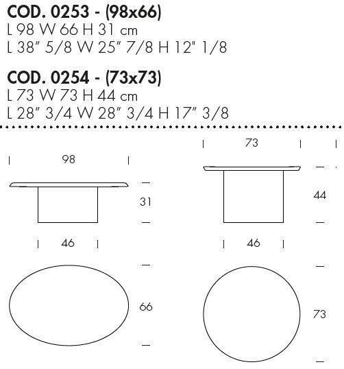 Стеклянный столик Tonin Casa Atollo T8329