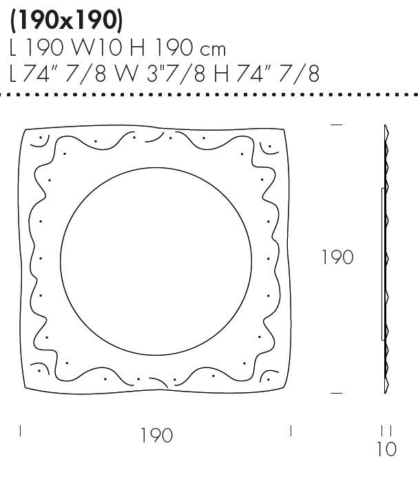 Квадратное зеркало Tonin Casa Afrodite Maxi T7958XL
