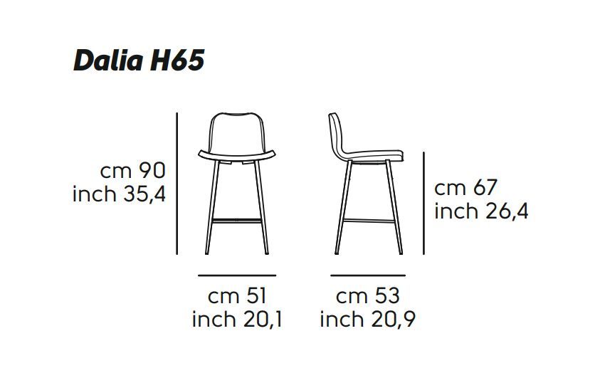 Дизайнерский барный стул Midj Dalia H65 M TS