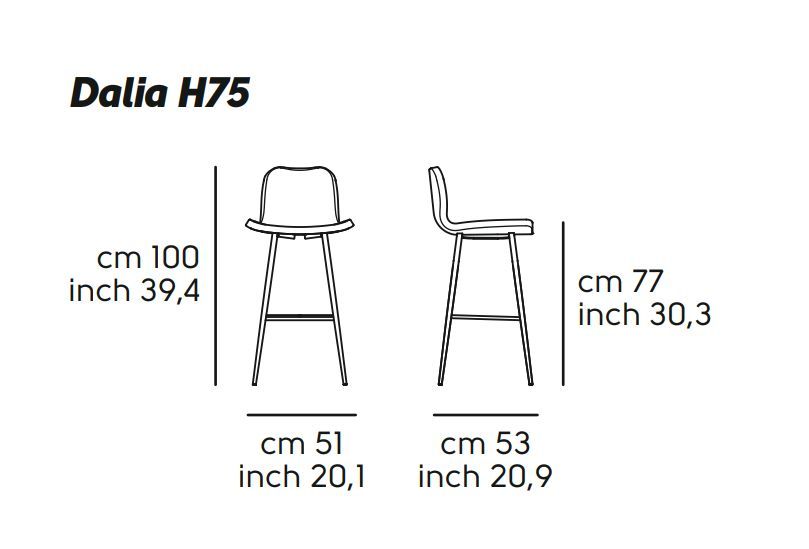 Современный стул для бара Midj Dalia H75 M TS