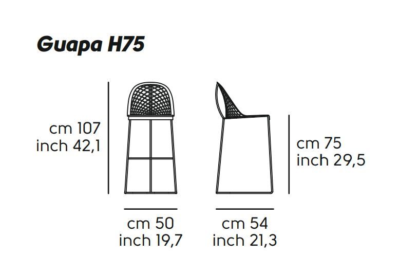 Удобный стул для бара Midj Guapa H75 M CU