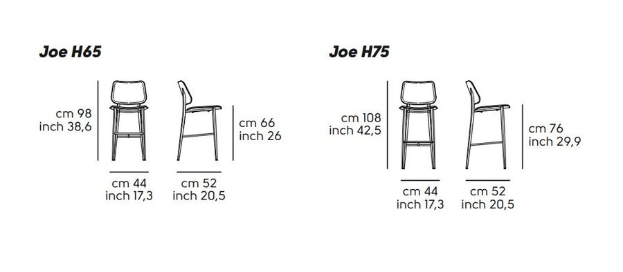 Деревянный стул Midj Joe H65 M LG, H75 M LG