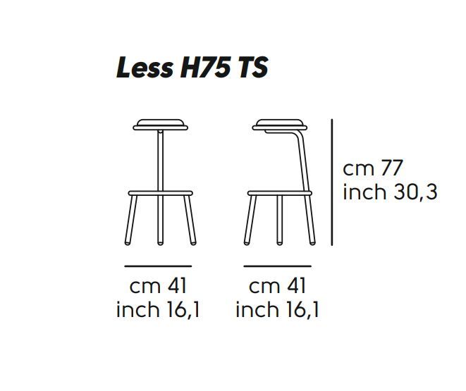 Полубарный табурет Midj Less H75 M LG
