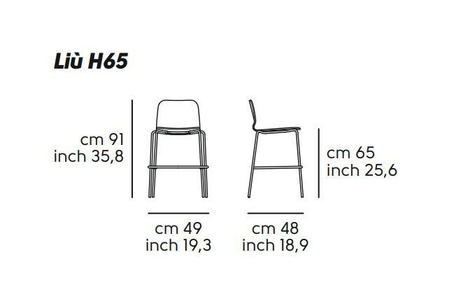 Полубарный стул Midj Liu H65 M LG