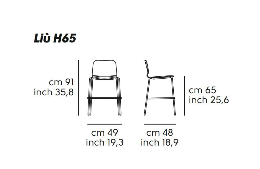 Дизайнерский стул для бара Midj Liu H65 M TS2