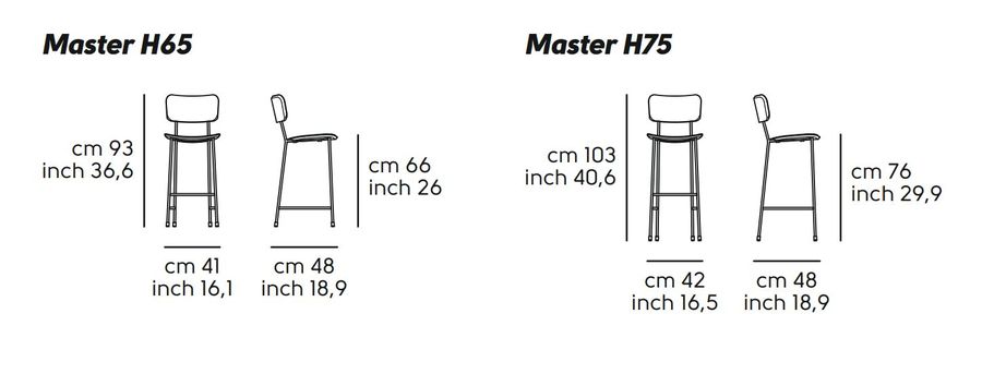 Удобный стул для бара Midj Master H65 M CU, H75 M CU