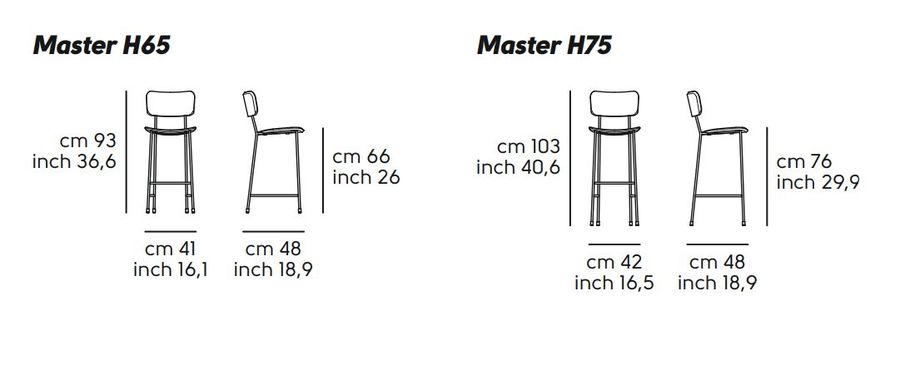 Современный стул Midj Master H65 M TS, H75 M TS