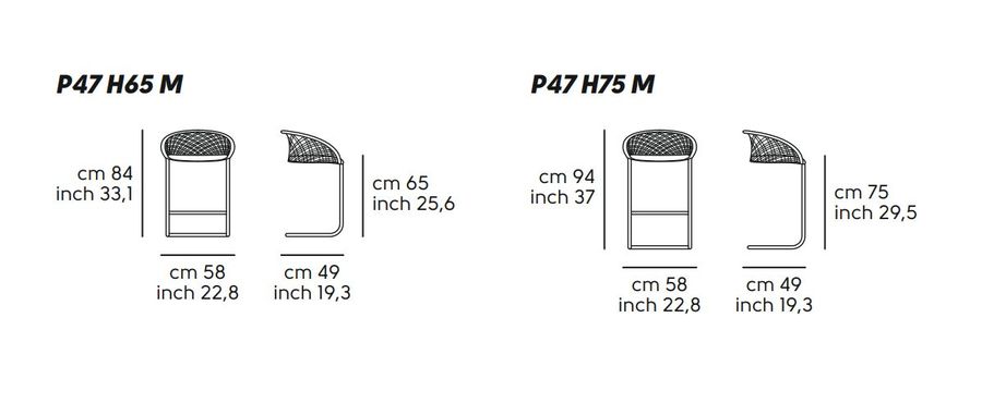 Шикарный стул Midj P47 H65 M TS_CU, H75 M TS_CU