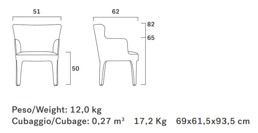 Стильный стул с подлокотниками Frag Public P FG50601