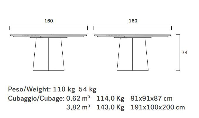 Круглый стол Frag Artù 160 FG49400