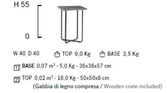 Квадратный столик Frag Quattro 55 FG51851