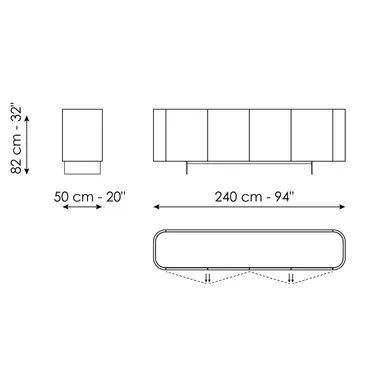 Стильный буфет Bonaldo Arragan Low