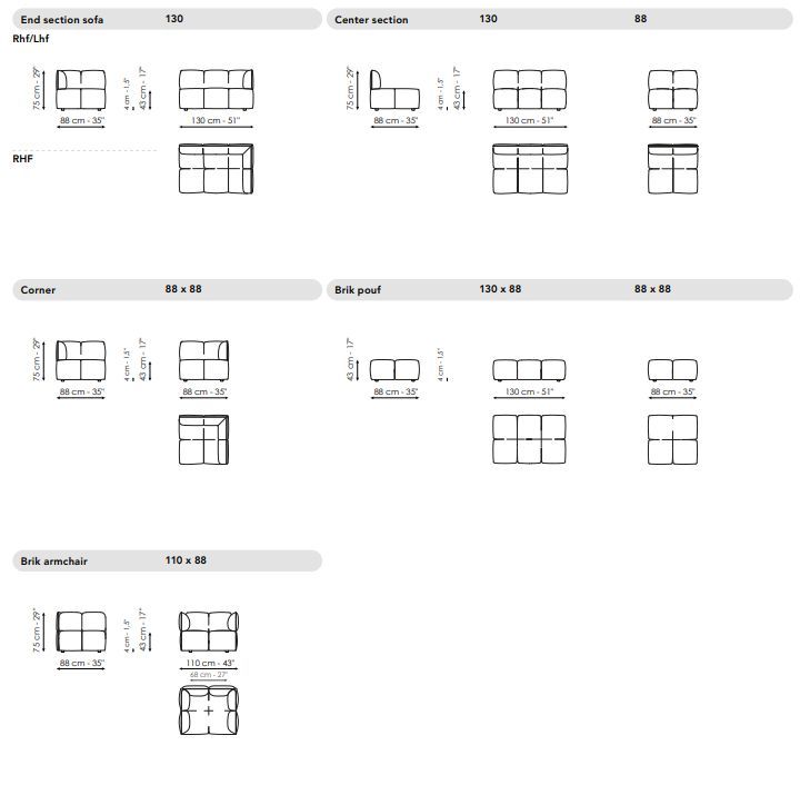 Модульный диван Bonaldo Brik