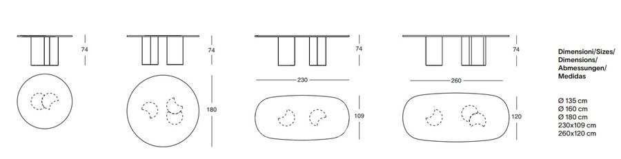 Обеденный стол Zanotta Bol 2325