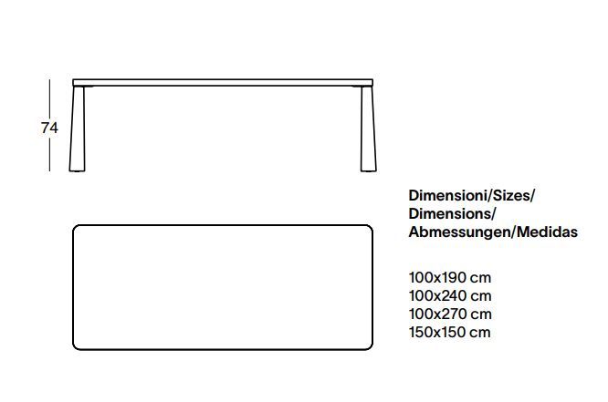Изящный стол Zanotta Tidone 2760