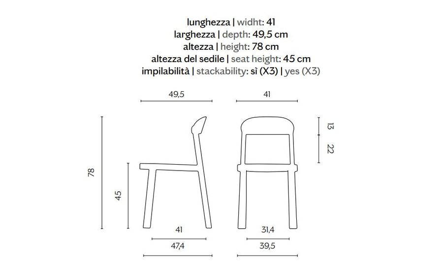 Деревянный стул Miniforms Brulla