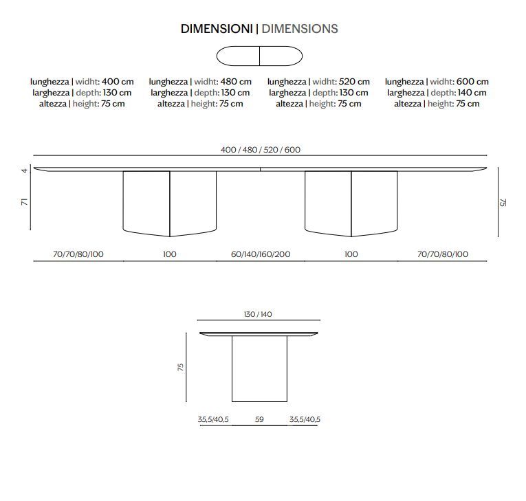 Большой обеденный стол Miniforms Monoplauto Maxxxi