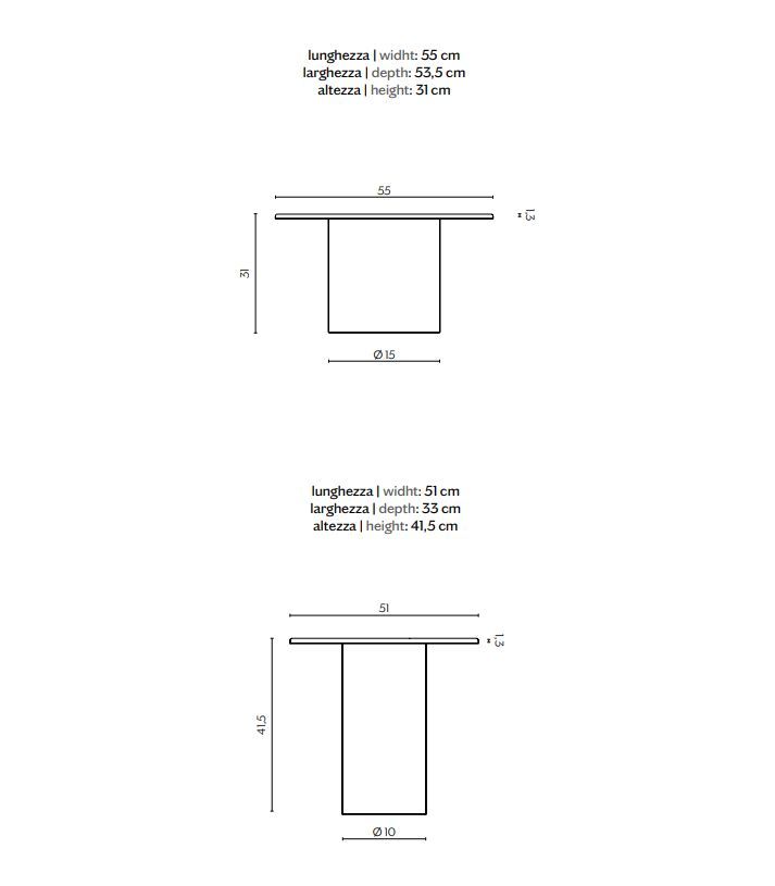 Стеклянный столик Miniforms Striche