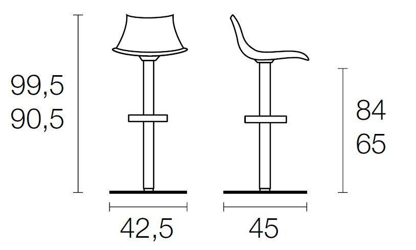 Габаритные размеры стула L'Eau CS/1288
