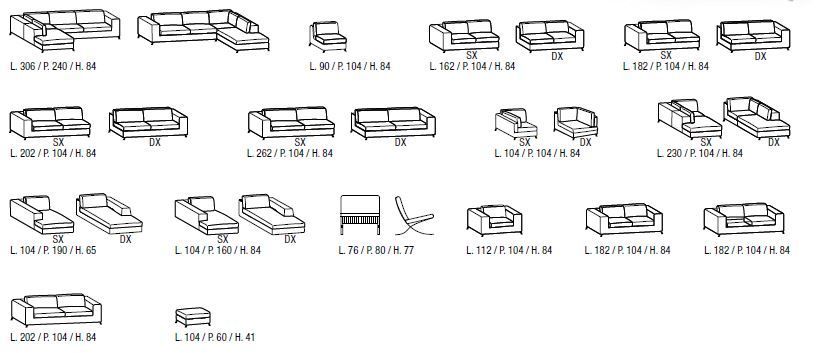 Схематичное изображение мебели серии