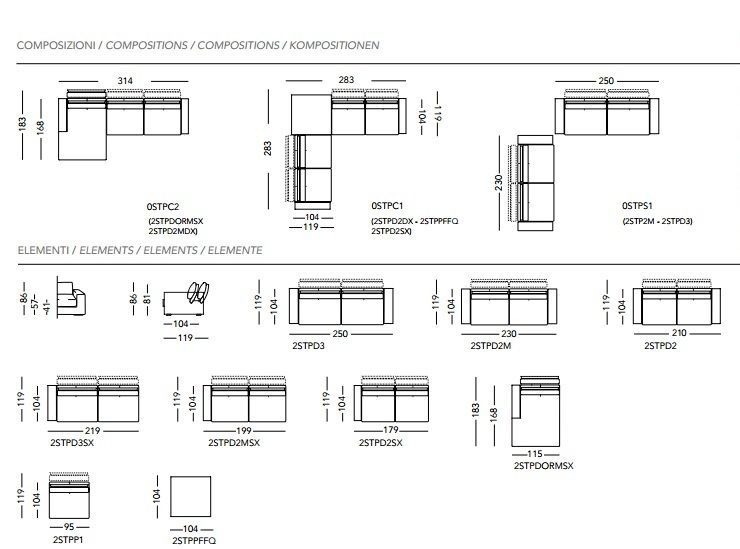 Диван с регулируемой спинкой Alberta Stella (design)