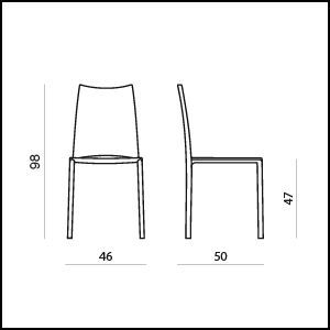 Габаритные размеры Стула Tonin casa Madeleine 7276, 7268, 7268 B