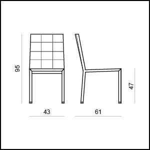 Габаритные размеры Стула Tonin casa Colette 7281 