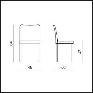 Габаритные размеры Стула Tonin casa Stella 7262, 7263