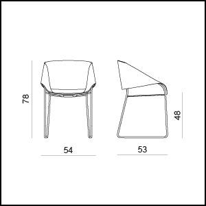 Габаритные размеры Стула Tonin casa Simply 7206