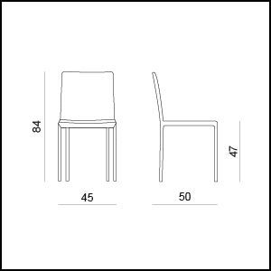 Габаритные размеры Стула Tonin casa Dalila 7215