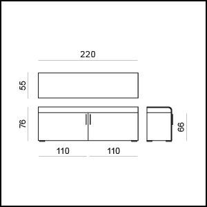 Габаритные размеры Буфета Tonin casa Goya 6107 