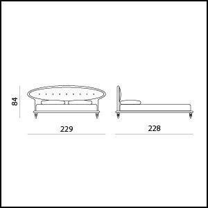 Габаритные размеры Кровати Tonin casa Ile 7860