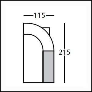 Габаритные размеры Углового дивана Tonin casa Playa Buena