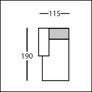 Габаритные размеры Углового дивана Tonin casa Playa Buena