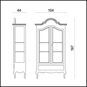 Классическая витрина Tonin Casa Pallas 1493