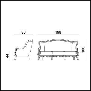 Двухместный диван Tonin Casa Giunone 1569