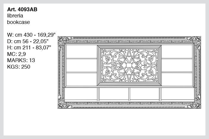 Габариты Библиотеки Bakokko Art. 4093AB