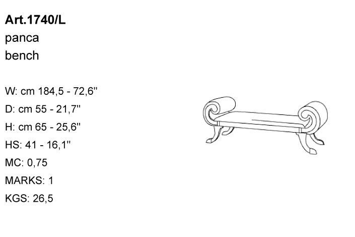 Скамья Bakokko Art. 1740/L