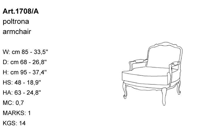 Габариты кресла Bakokko Art. 1708/A