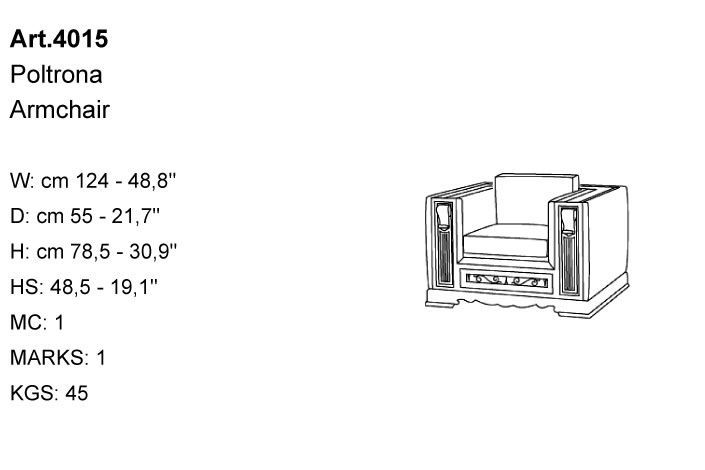 Габариты кресла Bakokko Art. 4015