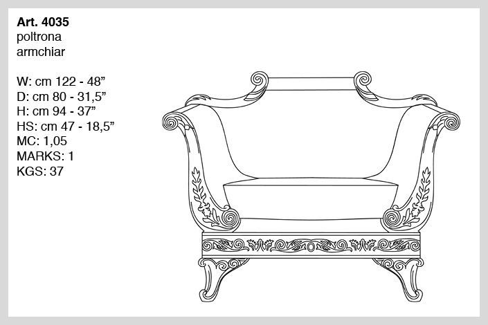 Габариты кресла Bakokko Art. 4035