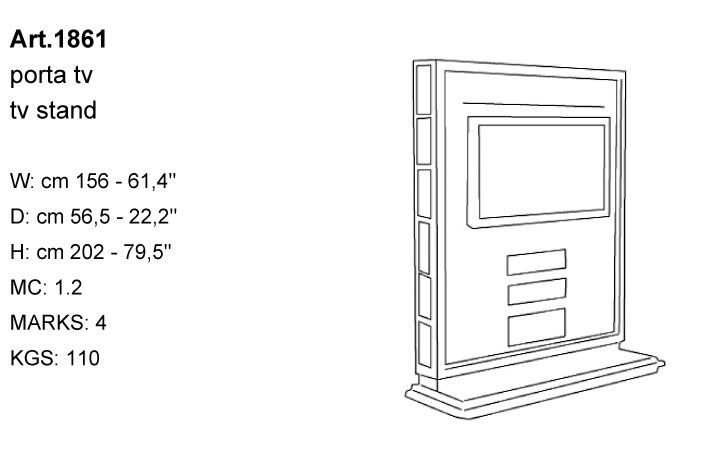 Габариты стойки для ТВ Bakokko Art. 1861