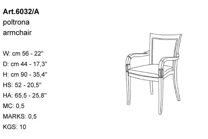 Габариты кресла Bakokko Art. 6032/A